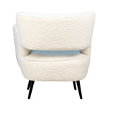 Dovetail Zani White Faux Sheepskin Upholstered Occasional Arm Chair DOV34003