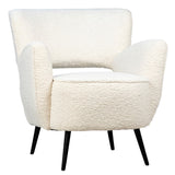 Dovetail Zani White Faux Sheepskin Upholstered Occasional Arm Chair DOV34003