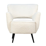 Dovetail Zani White Faux Sheepskin Upholstered Occasional Arm Chair DOV34003