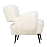 Dovetail Zani White Faux Sheepskin Upholstered Occasional Arm Chair DOV34003