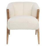 Dovetail Calgary Natural Teak and Woven White Rope  Occasional Arm Chair IT2002