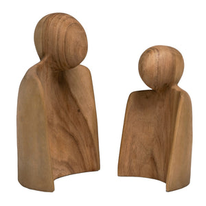 Dovetail Wisdom Hand Carved Mindi Wood Sculptures, Set of 2 DOV37000N