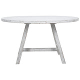 Dovetail Cape Cod 56" Round White Wash Dining Table with 4 Leg Trustle Base DOV38002