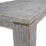 Dovetail Datona 56" Rectangular Reclaimed Pine White Wash Block Feet Coffee Table DOV38005WH