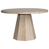 Xavier Round Reclaimed Pine Light Wash Dining Table