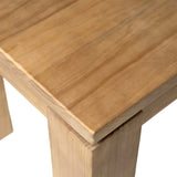 Dovetail Datona 22" Square Reclaimed Pine Natural Finish Block Feet Side Table DOV38037NAT