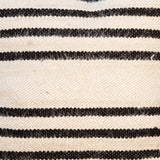 Dovetail Romy 20" Square Handwoven Cotton Beige and Black Stripe Pillow with Poly Filling DOV3994