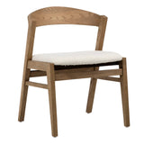 Ilaria Natural Ash Wood and Boucle Upholstered Dining Chair