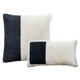 Dovetail Blok Handwoven Cotton Black and White Color Block Pillow DOV4117