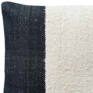 Dovetail Blok Handwoven Cotton Black and White Color Block Pillow DOV4118