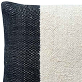 Dovetail Blok Handwoven Cotton Black and White Color Block Pillow DOV4118