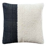 Dovetail Blok Handwoven Cotton Black and White Color Block Pillow DOV4118