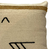 Dovetail Chase Handwoven Cotton Tan Pillow with Black and Mustard Accents 20"x20" Square Pillow DOV4122