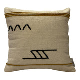 Dovetail Chase Handwoven Cotton Tan Pillow with Black and Mustard Accents 20"x20" Square Pillow DOV4122