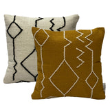 Dovetail Axon Handwoven Cotton Pillow with Embroidered Accents 20"x20" Square Pillow DOV4124