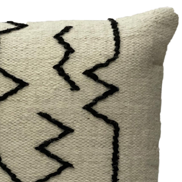 Dovetail Axon Handwoven Cotton Pillow with Embroidered Accents 20"x20" Square Pillow DOV4123