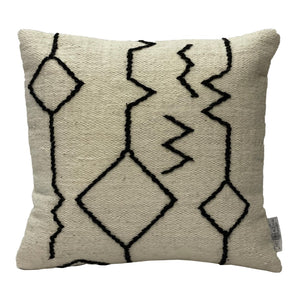 Dovetail Axon Handwoven Cotton Pillow with Embroidered Accents 20"x20" Square Pillow DOV4123