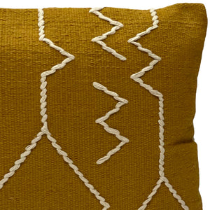 Dovetail Axon Handwoven Cotton Pillow with Embroidered Accents 20"x20" Square Pillow DOV4124