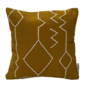 Dovetail Axon Handwoven Cotton Pillow with Embroidered Accents 20"x20" Square Pillow DOV4124