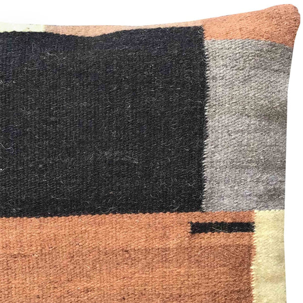 Dovetail Chelet Handwoven and Hand Tufted Multi Colored Wool Throw Pillow DOV4129
