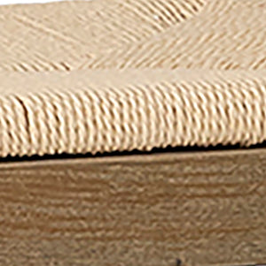 Dovetail Emilio Mid-Century Modern Curved Back Natural Finish Oak Chair with Woven Craft Paper Seat DOV415CS