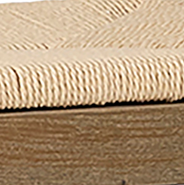 Dovetail Emilio Mid-Century Modern Curved Back Natural Finish Oak Chair with Woven Craft Paper Seat DOV415CS