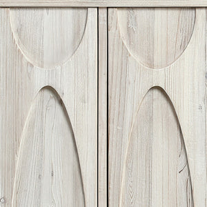 Dovetail Montes 79" Light Wash Finished Reclaimed Pine Carved Sideboard DOV50019