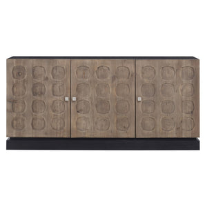 Dovetail Victoria 72" Reclaimed Pine 4-Door Sideboard in Black and Antique Natural Finish DOV50027DK