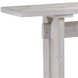 Dovetail Emma 72" Rectangular White Pine Trustle Console Table, a Light Grey Wash DOV50035