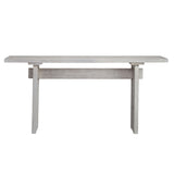 Dovetail Emma 72" Rectangular White Pine Trustle Console Table, a Light Grey Wash DOV50035