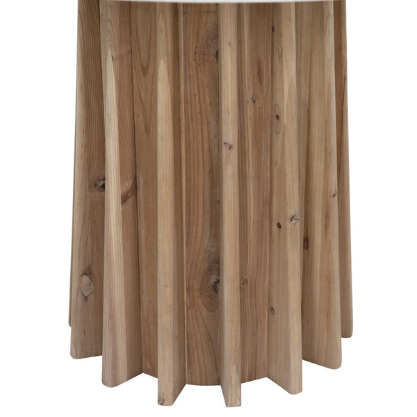 Dovetail Aletha 47" Round Concrete and Reclaimed Pine Pedestal Dining Table DOV50041