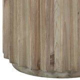 Dovetail Emerson 33" Round Reclaimed Pine Block End Table with Fluted Edge DOV50044