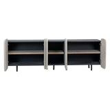 Dovetail Nubla 73" Reclaimed Pine Sideboard Black and Light Grey Wash with Iron Legs DOV50050