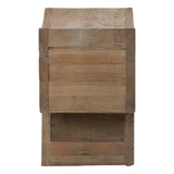 Dovetail Rosalie Reclaimed Pine Dovetail Block Stool with Cuved Seat in a Natural Finish DOV50058