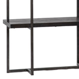 Dovetail Nash Reclaimed Pine and Iron 87" Tall Modern Bookcase Finished in Antique Black DOV5384