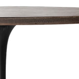 Dovetail Atlanta Iron Pedestal with Inlayed Stone in Oak Top Oval Dining Table DOV5387