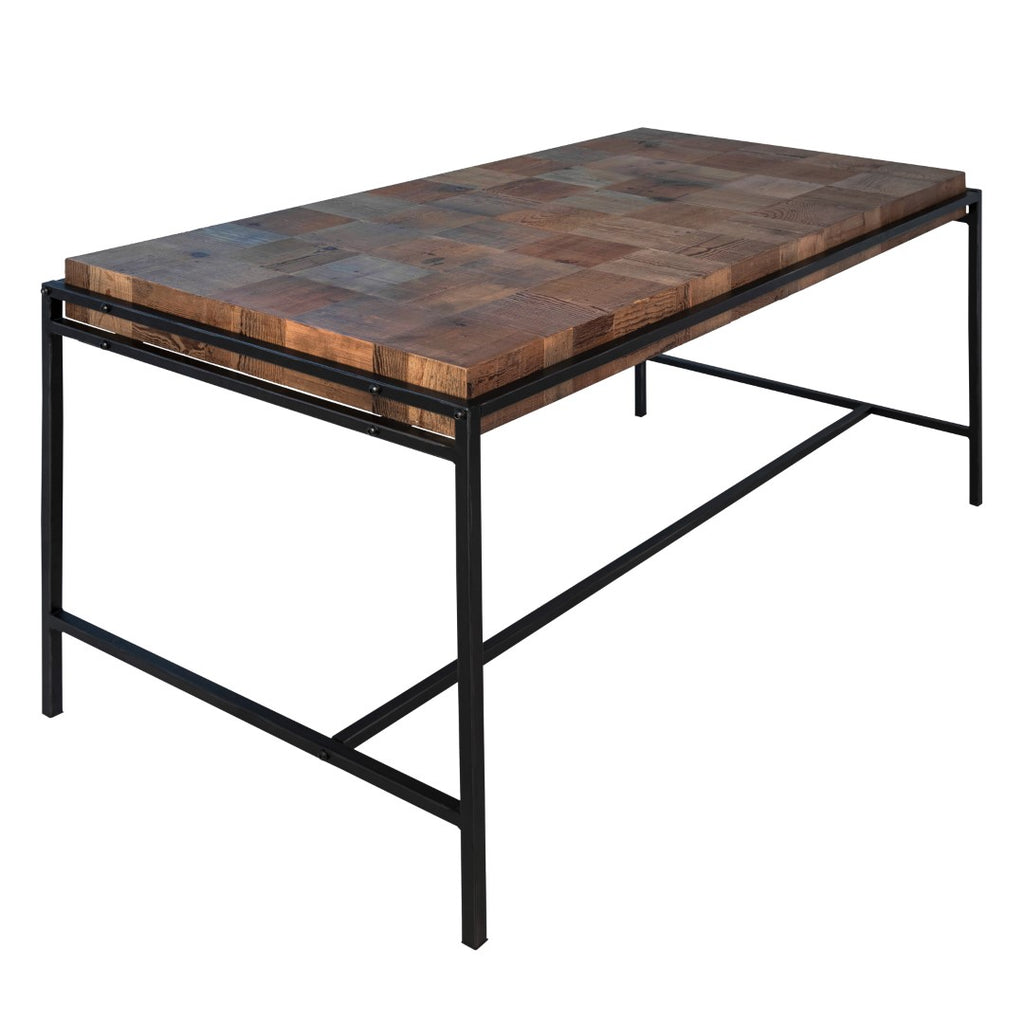 Dovetail Brady 54" Modern Reclaimed Pine and Iron Writing Desk DOV5438