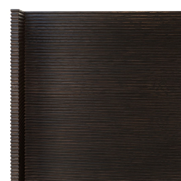 Dovetail Meryl Antique Black Oak and Forged Iron Modern Wingback Panel Bed DOV5461Q