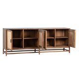 Dovetail Royette 83" Exotic Wood and Rattan Sideboard DOV6367