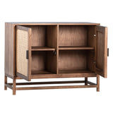 Dovetail Royette 83" Exotic Wood and Rattan Sideboard DOV6368