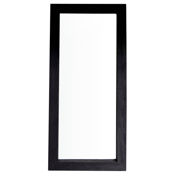 Dovetail Cornell Black Wood 88" Tall Floor Mirror with Wide Base DOV6377