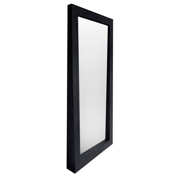Dovetail Cornell Black Wood 88" Tall Floor Mirror with Wide Base DOV6377