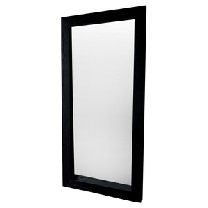 Dovetail Cornell Black Wood 88" Tall Floor Mirror with Wide Base DOV6377