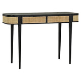 Luna Teak and Rattan 2-Drawer Storage Console Table