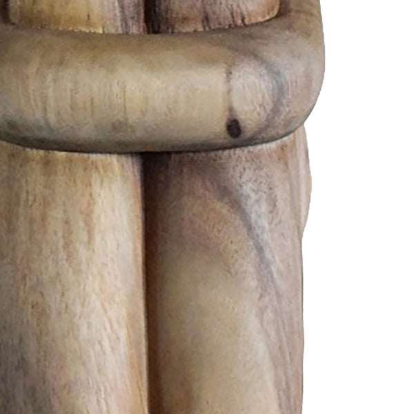 Dovetail Reflection Hand Carved Suar Hardwood Tabletop Figurine Sculpture DOV6389