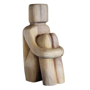 Dovetail Reflection Hand Carved Suar Hardwood Tabletop Figurine Sculpture DOV6389