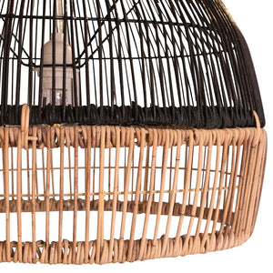 Dovetail Grace Natural Woven Two-Tone Rattan Lamp Shade in Black and Natural DOV6448