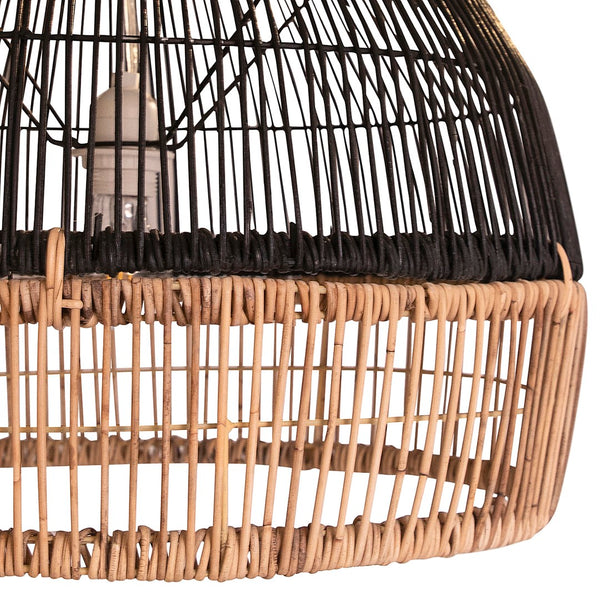 Dovetail Grace Natural Woven Two-Tone Rattan Lamp Shade in Black and Natural DOV6448