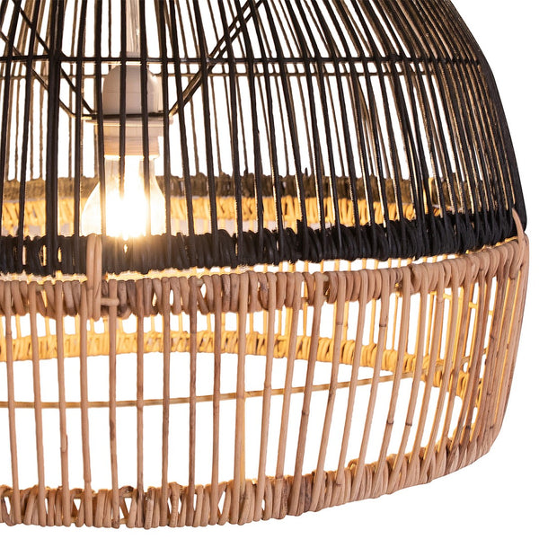 Dovetail Grace Natural Woven Two-Tone Rattan Lamp Shade in Black and Natural DOV6448