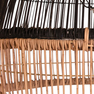 Dovetail Grace Natural Woven Two-Tone Rattan Lamp Shade in Black and Natural DOV6448